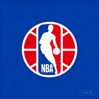 NBA美国职业篮球联赛图标，红白蓝三色经典标志